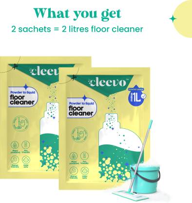 Non Toxic Floor Cleaner Powder to Liquid Sachet (1L x 2)