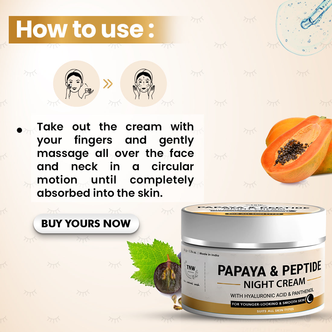 Papaya and Peptide Night Cream (50g)