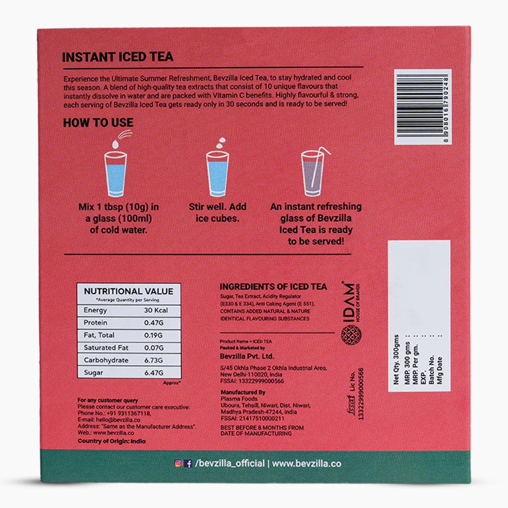 Assorted Flavour Intant Ice Tea Powders - 5 Sachets