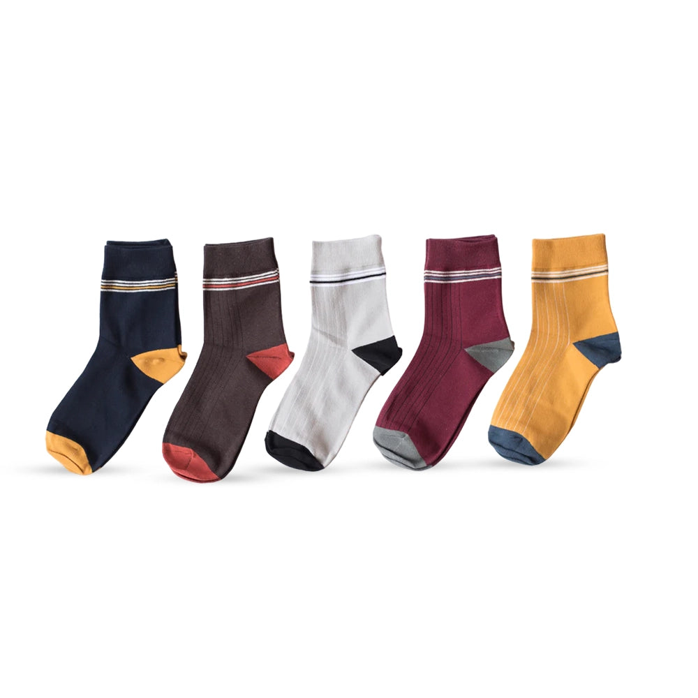 Ankle length Cotton Men Socks ( Combo of 5 )