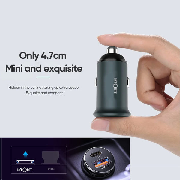 Compact Metal Dual Port Ultra Fast Car Charger