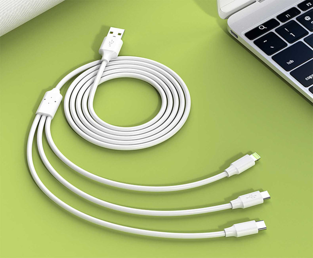 3 in 1 Charging Cable with Micro, Type C and Iphone Connectors