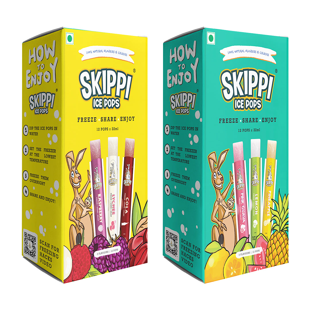 Natural Ice Pops Assorted Flavour Combo - (32ml x 24)