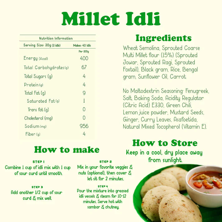 Sprouted Ragi Millet Idli (400g x 2)