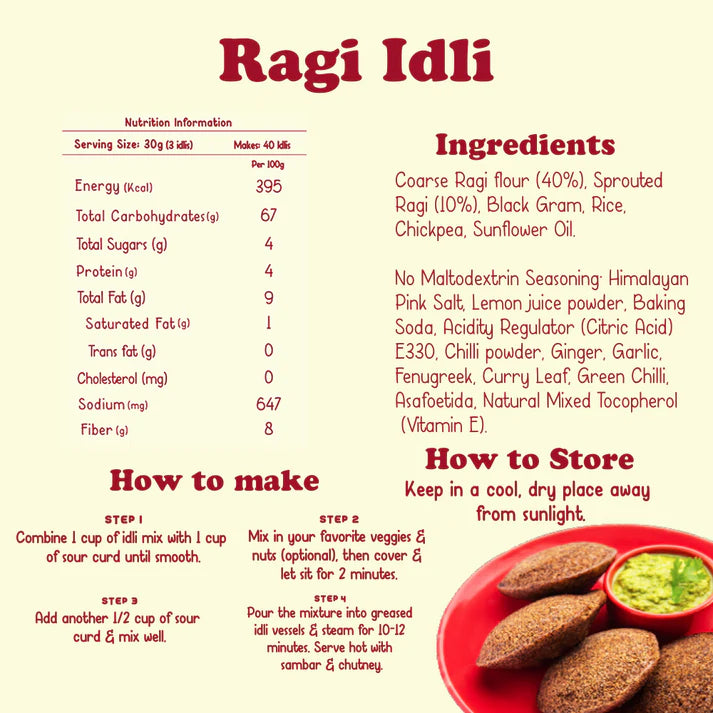 Sprouted Ragi Millet Idli (400g x 2)